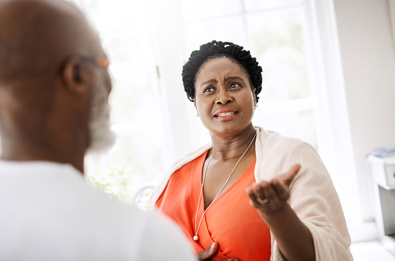 caregiver responding to criticism